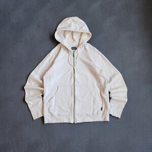 Patagonia White Waffle Thermal Lined Full Zip Men Hoodie Small
